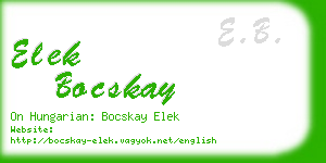 elek bocskay business card